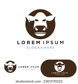 Cow head symbols logo vector template
