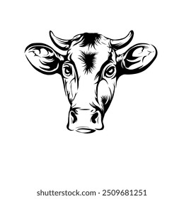 cow head vector art illustration design
