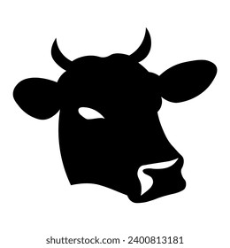 Cow head vector black icon on white background