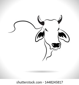 Cow head vector black and white on a white background.
