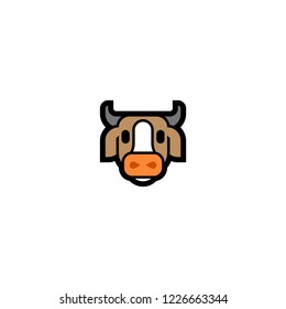 Cow head vector flat isolated icon