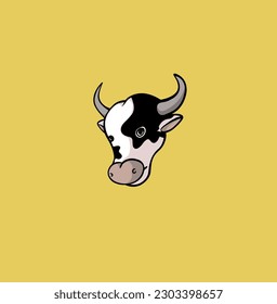 cow head vector, good for icon, logo, mascot, template design, character, product design, merchandise, etc