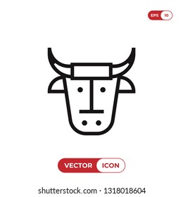 Cow head vector icon