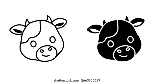 cow.cow head vector icon white on background