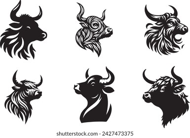 Cow head vector illustration, 

Charming cow head vector, ideal for rustic-themed graphic projects. svg