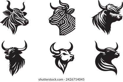 cow head vector illustration, p r i n t able svg