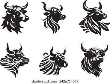 cow head vector illustration, p r i n t able svg