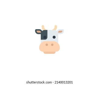 Cow head vector isolated icon. Cow face emoji illustration.