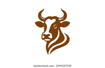 Cow head vector logo design template