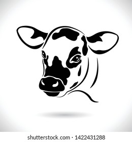 Cow head vector on the White Black ground. for farm design.  