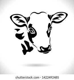 Cow head vector on the White Black ground. for farm design.  