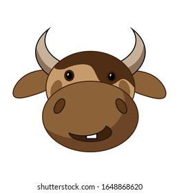 Icono de esbozo del vector de la cabeza de vaca aislado en fondo blanco. Icono de cabeza de vaca dibujado en forma. Icono de cabeza de toro para infografía, etiqueta, sitio web o aplicación