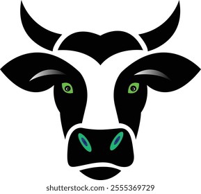 Cow with headphones icon design