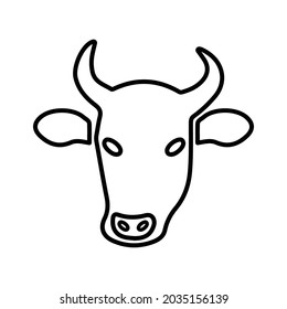 Cow heads icon. Outline vector.