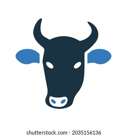 Icono de cabezas de vaca. Diseño sencillo.