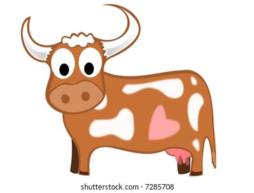 Cow with heart spot - vector.