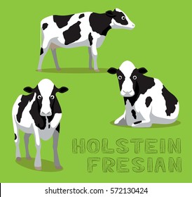 Cow Holstein Friesian Cartoon Vector Illustration