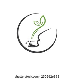 cow hoof trimming or horse shoe service care icon logo concept design template