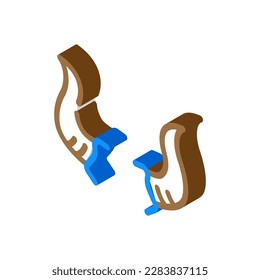 cow horn animal isometric icon vector. cow horn animal sign. isolated symbol illustration