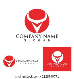 Cow Horn  Logo Template vector icon