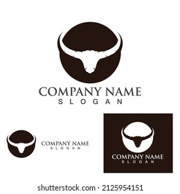 Logo-Vorlage für Kuhhorn, Vektorsymbol