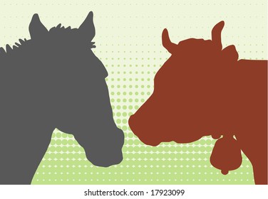 cow & horse