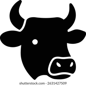 ícone de vaca design em preto e branco