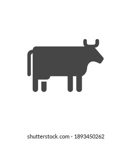 Cow Icon Black and White Vector Graphic