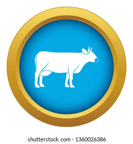 Cow icon blue vector isolated on white background for any design