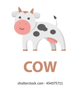 Cow icon cartoon. Single bio, eco, organic product icon from the big milk collection - stock vector