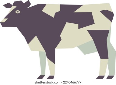 Cow icon. Cattle symbol. Polygonal farm animal