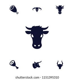 Cow icon. collection of 7 cow filled icons such as beef, bull. editable cow icons for web and mobile.