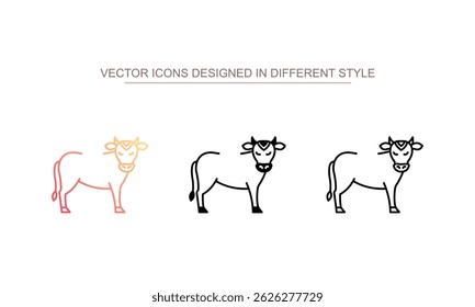 Kuh-Symbol-Design mit weißem Hintergrund - Stockgrafik