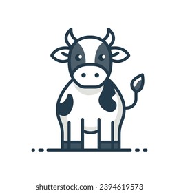 Cow icon, Farm animal. Isolated vector logo illustration