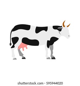 Cow icon in flat style isolated on white background vector illustration