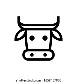 Cow icon. Flat vector graphic in white background.