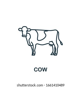 Cow icon from home animals collection. Simple line element Cow symbol for templates, web design and infographics