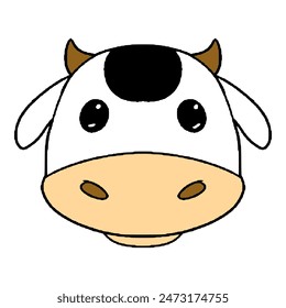 cow icon illustraiton hand drawn isolated vector