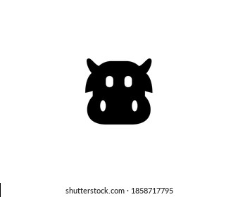 Cow face vector icon. Isolated cow animal illustration