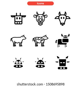 cow icon isolated sign symbol vector illustration - Collection of high quality black style vector icons
