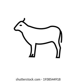 cow icon line style vector
