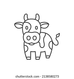 Cow icon in line style vector images