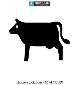 cow icon or logo isolated sign symbol vector illustration - high quality black style vector icons
