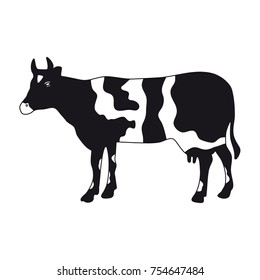 The Cow icon on the white background symbol with spots