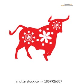 cow icon on white background.bull icon.vector illustration.