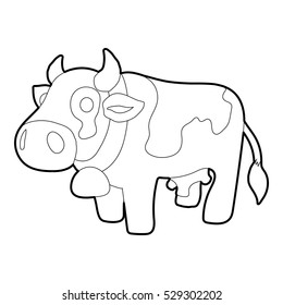 Cow icon. Outline illustration of cow vector icon for web