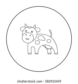 Cow icon outline. Single bio, eco, organic product icon from the big milk outline.