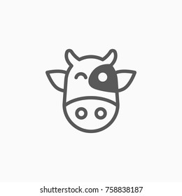 cow icon, ox vector