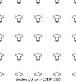 cow icon pattern seamless white background. Editable outline cow icon. cow icon pattern for web and mobile.