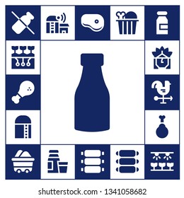 cow icon set. 17 filled cow icons.  Simple modern icons about  - Dairy, Farming, Chicken, Milk, Harvest, Indian, Cock, Wagon, Farm, Diary product, Steak, Ribs
